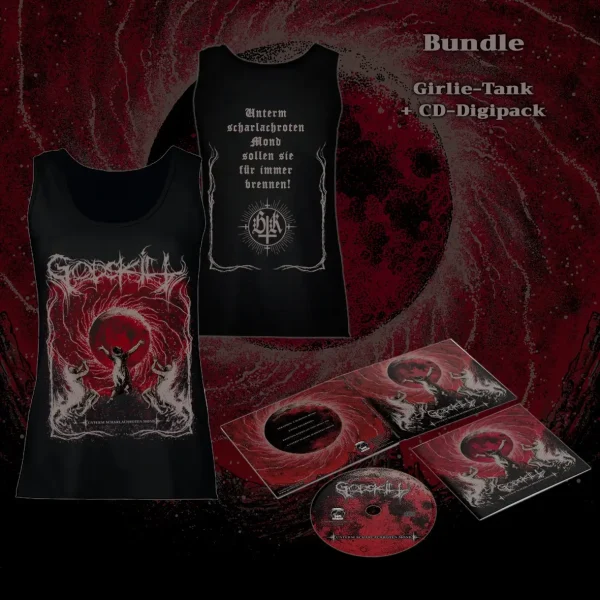 Godskill - Bundle "Unterm Scharlachroten Mond", CD + Girlie Tank